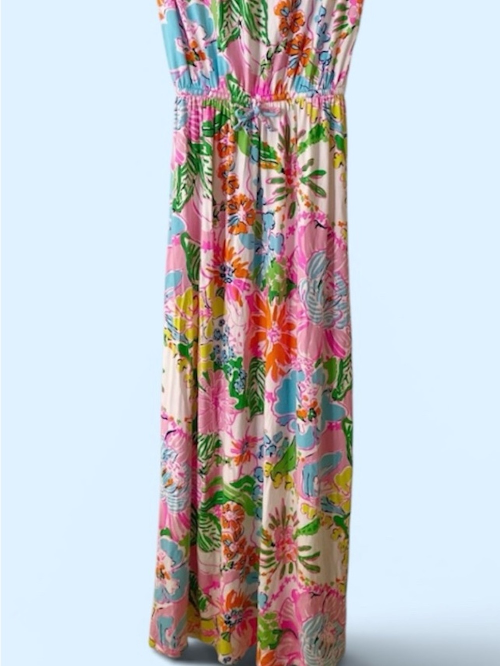 Lilly Pulitzer Pink Tropical Strapless Maxi Dress - Picture 8 of 9